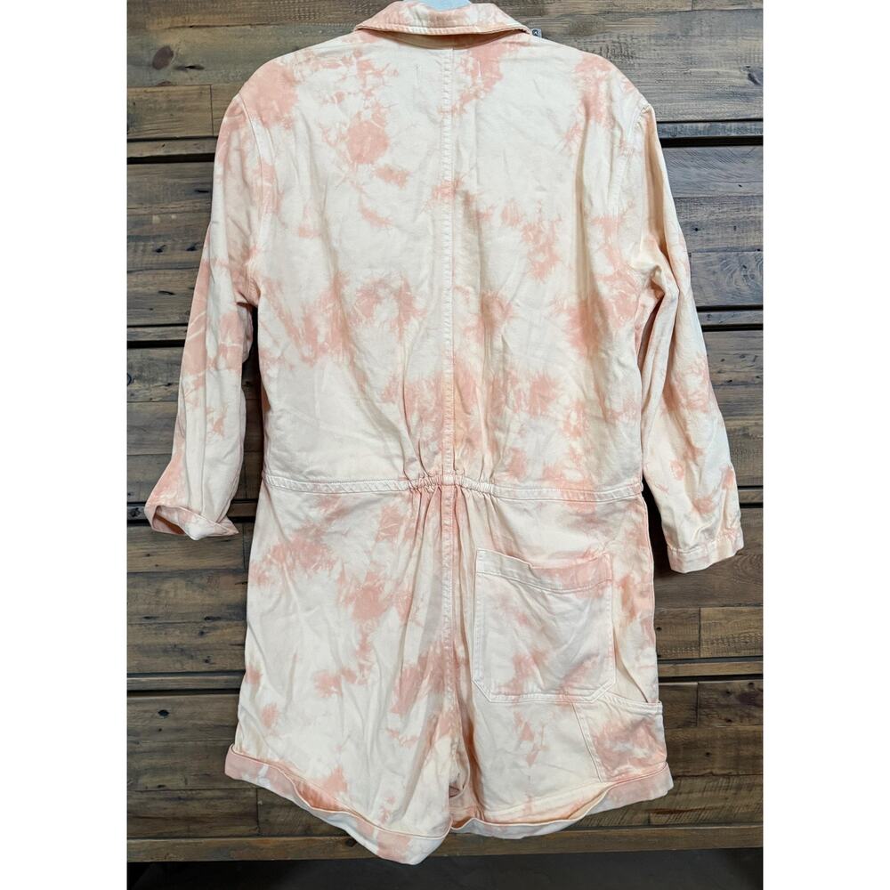 AMO Romper Women's XL Sherbert Tie Dye Denim Long Sleeve Utility Coverall - Picture 4 of 10